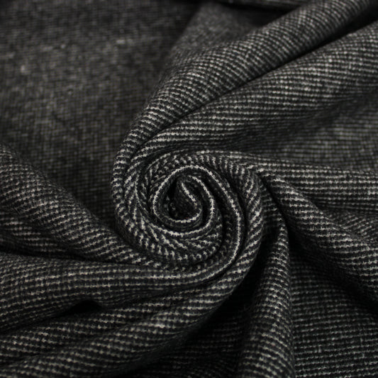Tissu flanelle de laine et coton - gris anthracite - photo 1/4 | So Tissus