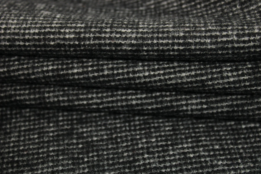 Tissu flanelle de laine et coton - gris anthracite