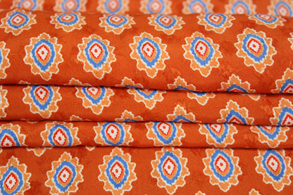 Tissu viscose - imprimé abstrait - orange et bleu - photo 2/5 | So Tissus