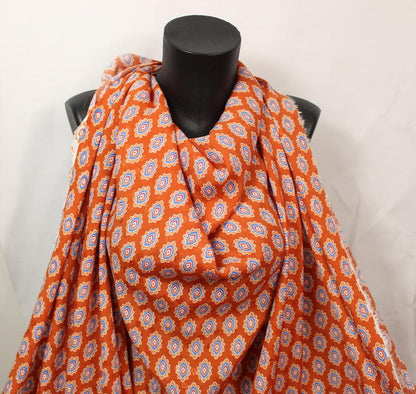 Tissu viscose - imprimé abstrait - orange et bleu - photo 4/5 | So Tissus
