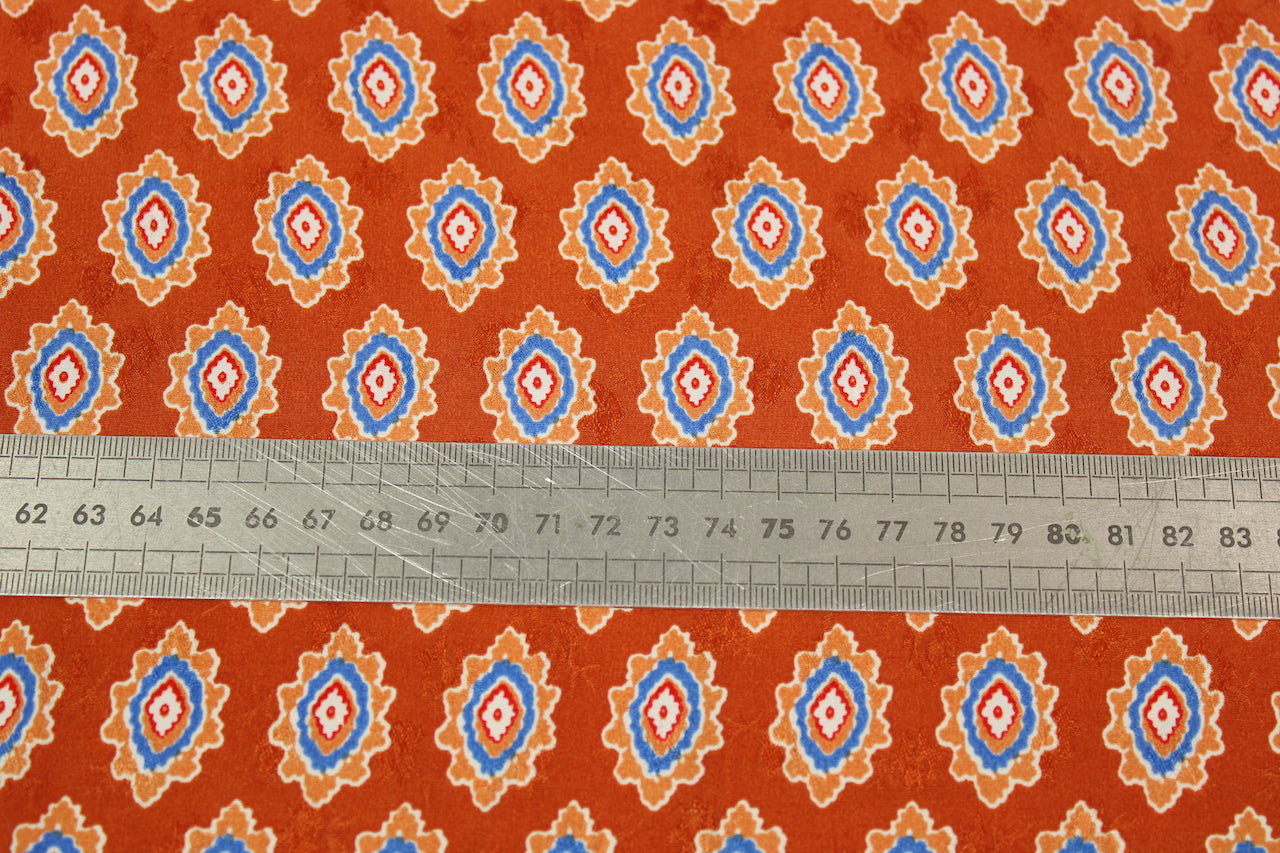 Tissu viscose - imprimé abstrait - orange et bleu - photo 5/5 | So Tissus