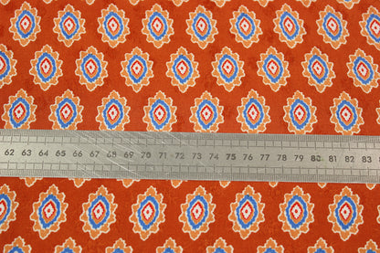 Tissu viscose - imprimé abstrait - orange et bleu - photo 5/5 | So Tissus