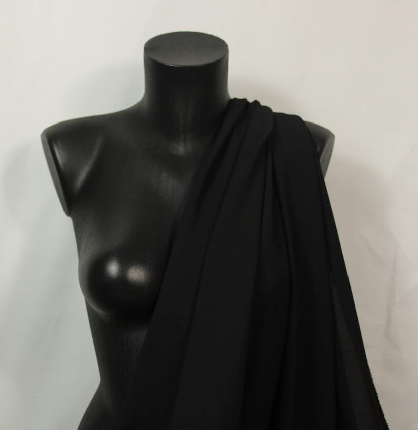 Tissu crêpe de chine - noir - photo 3/4 | So Tissus
