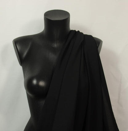 Tissu crêpe de chine - noir - photo 3/4 | So Tissus