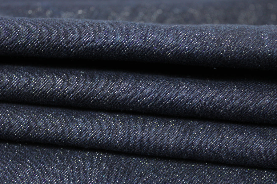 Tissu denim - brut et argenté