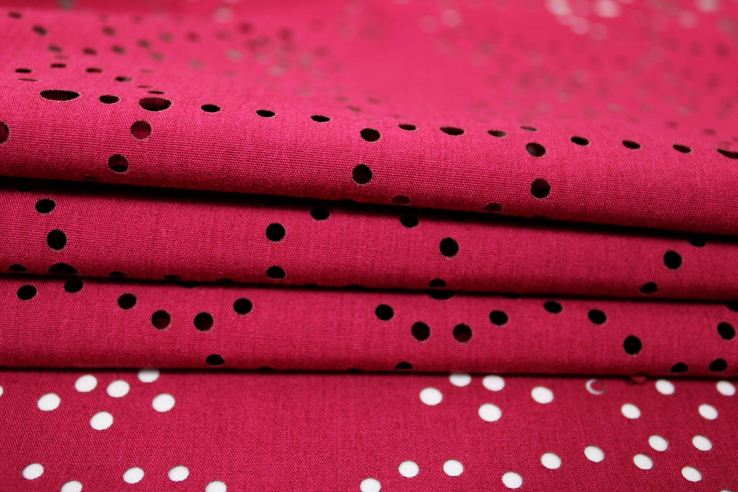 Tissu broderie anglaise au laser - framboise - photo 2/5 | So Tissus