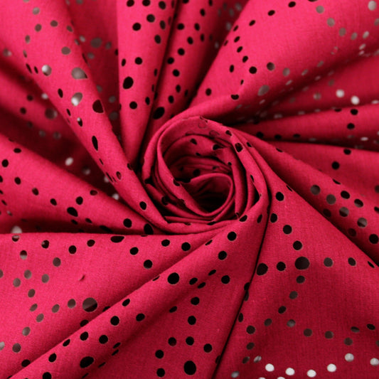 Tissu broderie anglaise au laser - framboise - photo 1/5 | So Tissus