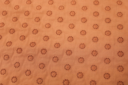 Tissu broderie anglaise - terracotta - photo 4/5 | So Tissus