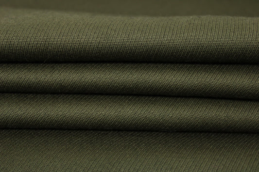 Tissu sergé de laine - kaki - photo 2/3 | So Tissus