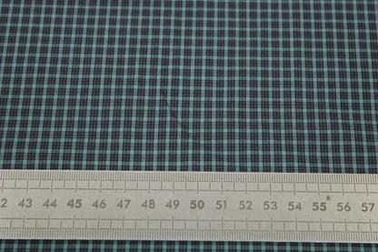 Tissu popeline coton - à carreaux - ton gris vert - photo 4/4 | So Tissus