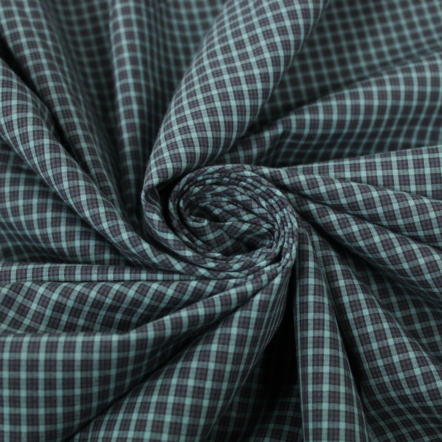 Tissu popeline coton - à carreaux - ton gris vert - photo 1/4 | So Tissus