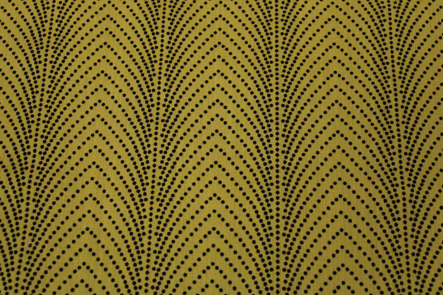 Tissu laine froide floqué - vert olive