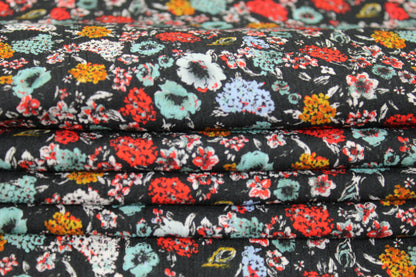 Tissu crêpon viscose - petite fleurs - multicolore - photo 2/3 | So Tissus