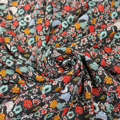 Tissu crêpon viscose - petite fleurs - multicolore - photo 1/3 | So Tissus