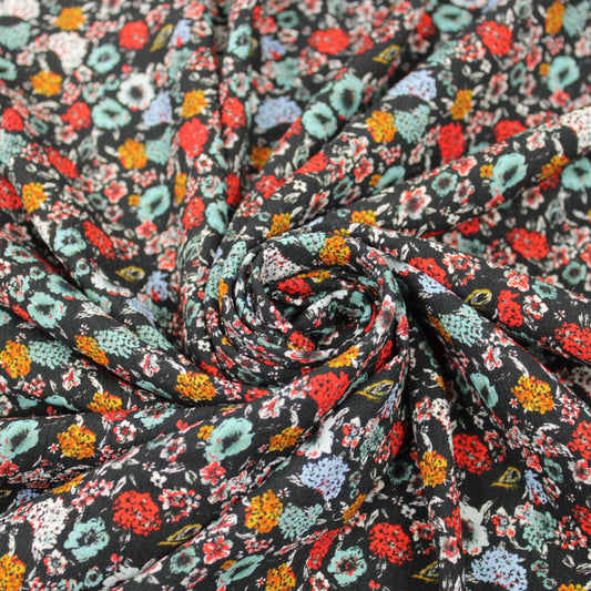 Tissu crêpon viscose - petite fleurs - multicolore - photo 1/3 | So Tissus