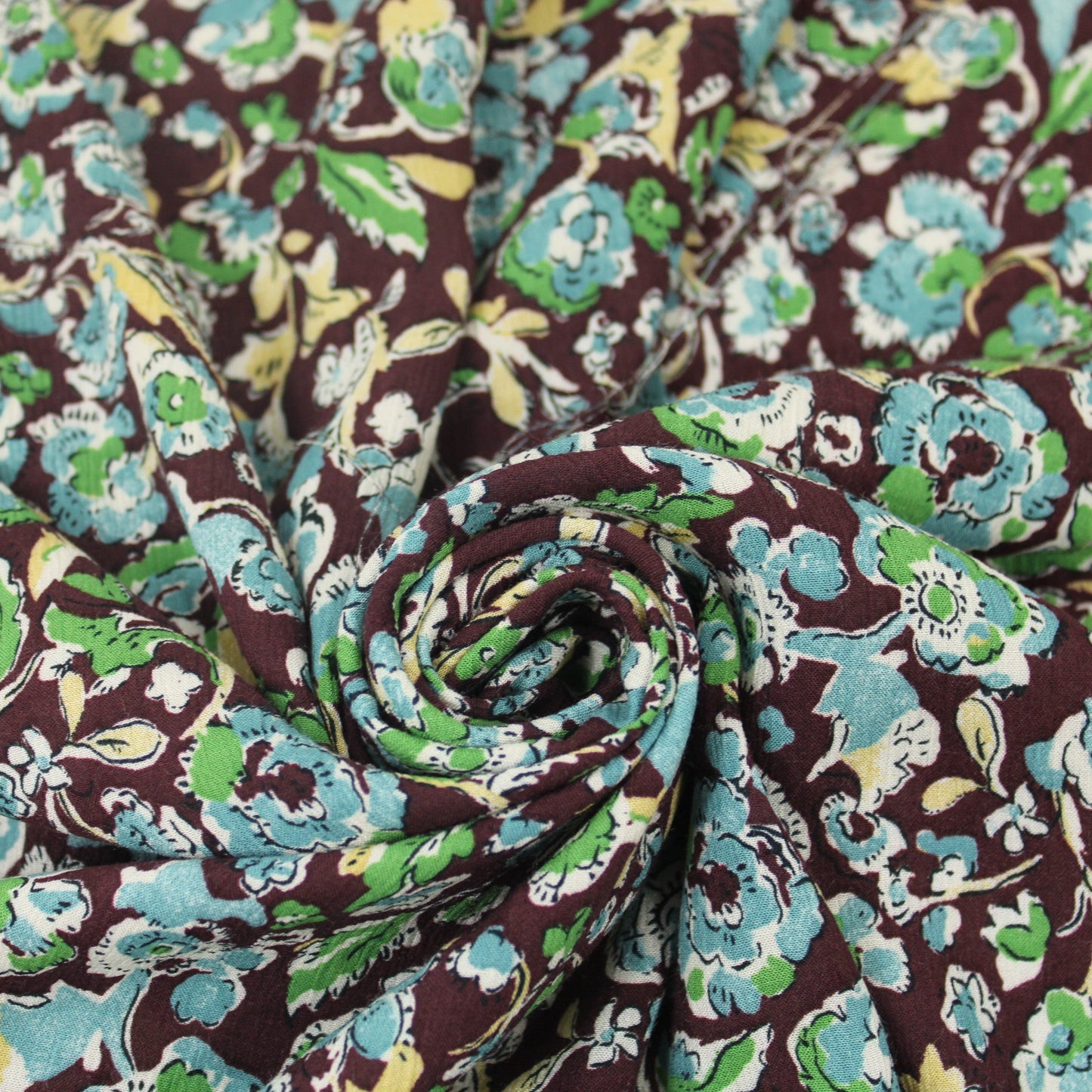 Tissu crêpon viscose - petite fleurs bleus - photo 1/5 | So Tissus