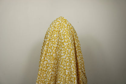 Tissu javanaise de viscose - imprimé fleuri - jaune et blanc - photo 3/4 | So Tissus
