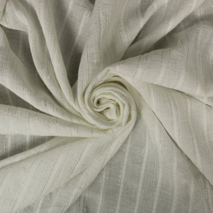 Tissu gaze de coton - blanc à rayures argenté - photo 1/4 | So Tissus