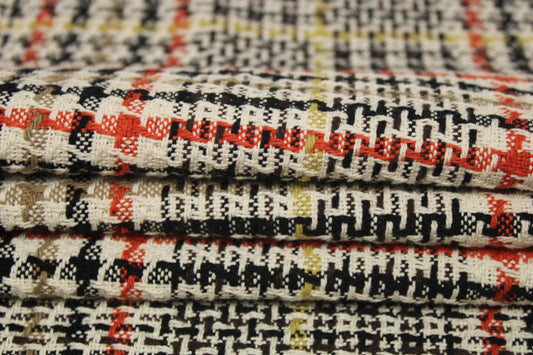 Tissu tweed coton tissé - ton marron beige - photo 2/5 | So Tissus