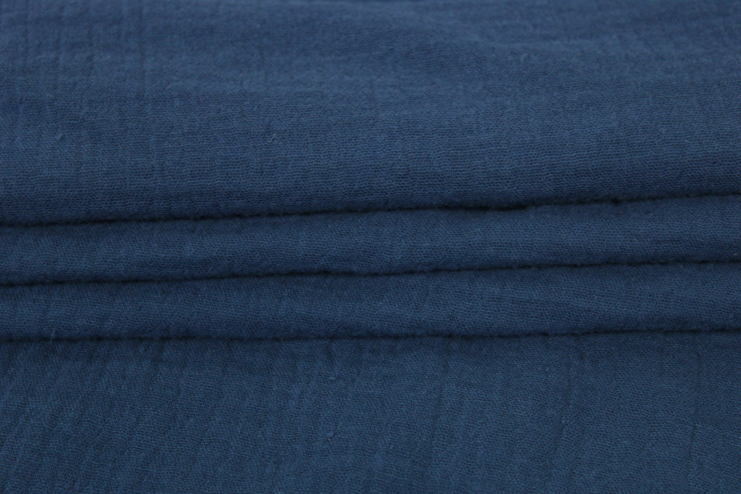 Tissu double gaze de coton - bleu pétrole - photo 2/3 | So Tissus