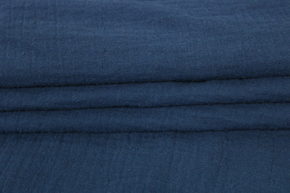 Tissu double gaze de coton - bleu pétrole - photo 2/3 | So Tissus