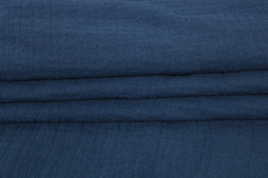 Tissu double gaze de coton - bleu pétrole - photo 2/3 | So Tissus