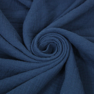Tissu double gaze de coton - bleu pétrole