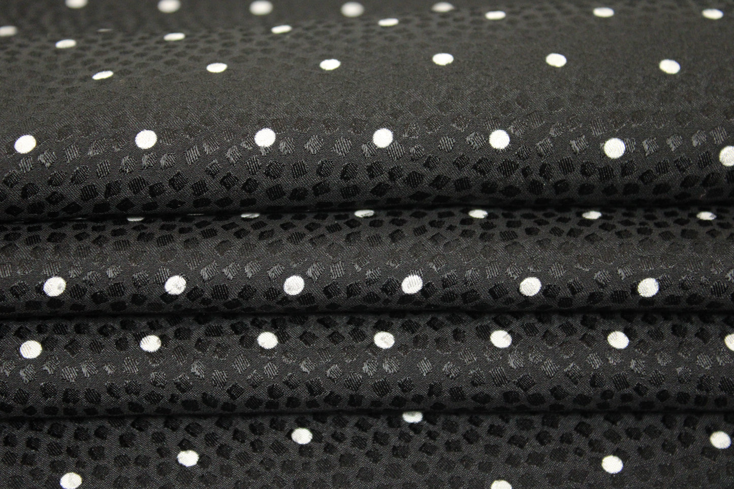 Tissu crêpe de soie - imprimé à pois - noir et blanc - photo 2/5 | So Tissus