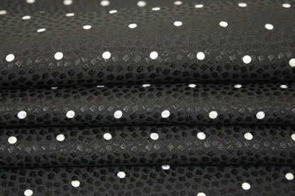 Tissu crêpe de soie - imprimé à pois - noir et blanc - photo 2/5 | So Tissus