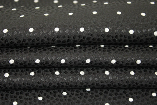 Tissu crêpe de soie - imprimé à pois - noir et blanc - photo 2/5 | So Tissus