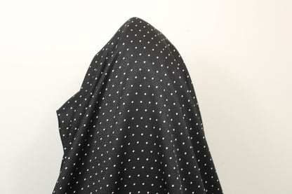Tissu crêpe de soie - imprimé à pois - noir et blanc - photo 3/5 | So Tissus
