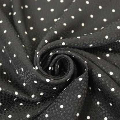 Tissu crêpe de soie - imprimé à pois - noir et blanc - photo 1/5 | So Tissus