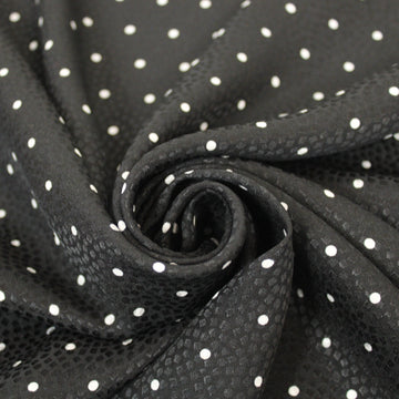 Tissu crêpe de soie - imprimé à pois - noir et blanc