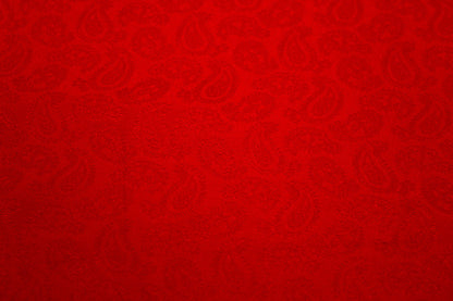 Tissu crêpe de soie - motif cachemire - rouge orangé - photo 4/4 | So Tissus