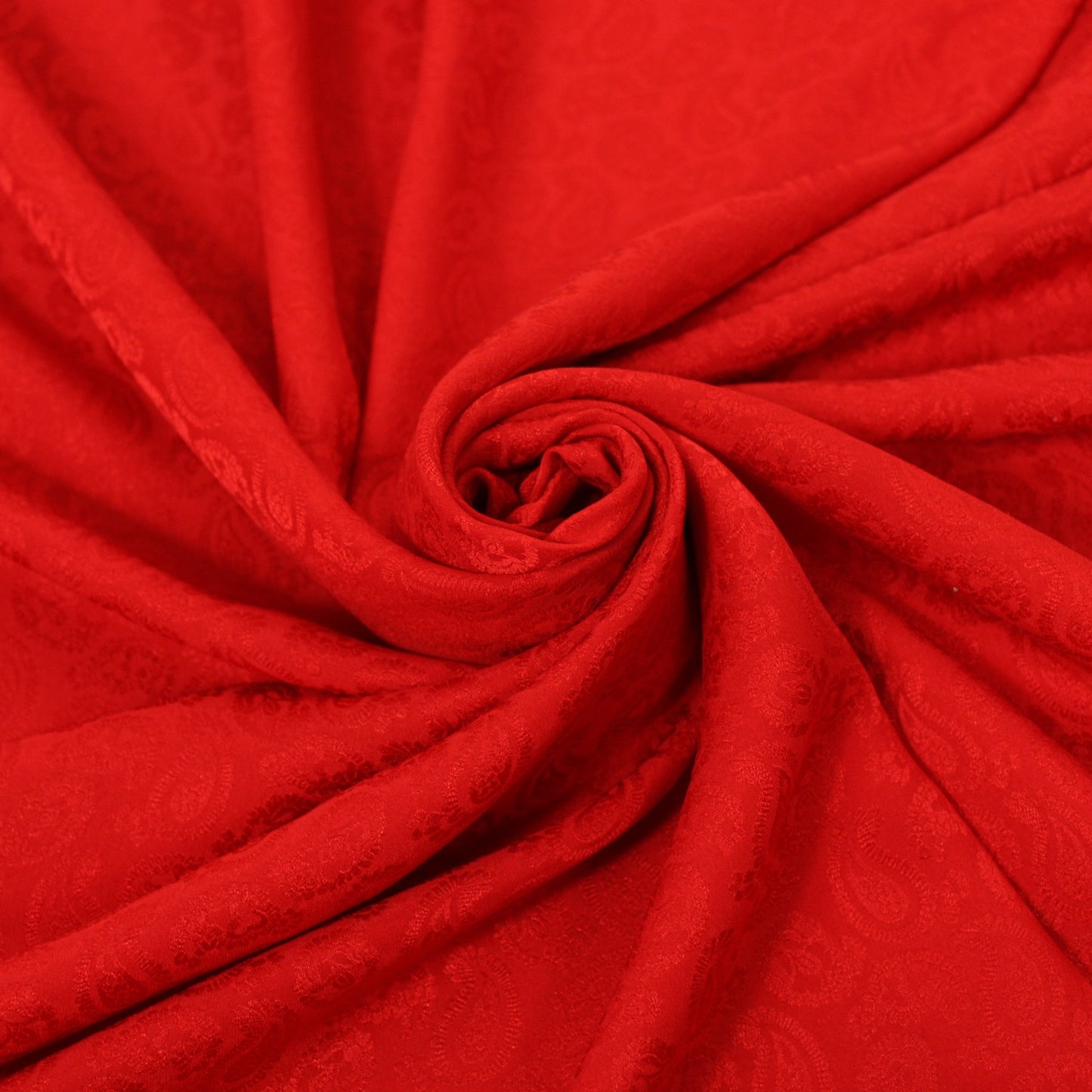 Tissu crêpe de soie - motif cachemire - rouge orangé - photo 1/4 | So Tissus