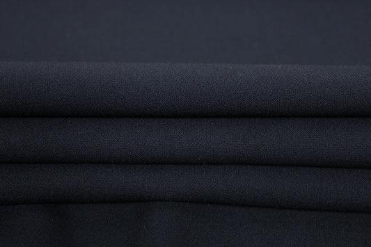 Tissu double crêpe stretch - bleu marine - photo 2/3 | So Tissus