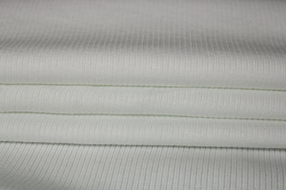 Tissu maille coton côtelé - blanc - photo 2/3 | So Tissus