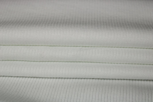 Tissu maille coton côtelé - blanc - photo 2/3 | So Tissus