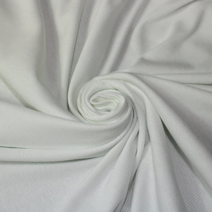 Tissu maille coton côtelé - blanc - photo 1/3 | So Tissus