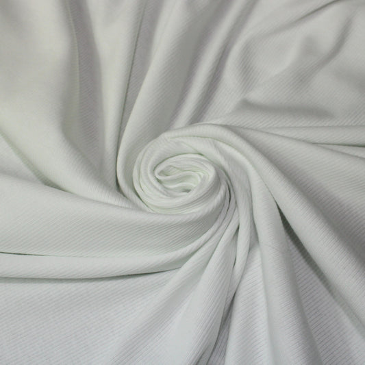 Tissu maille coton côtelé - blanc - photo 1/3 | So Tissus