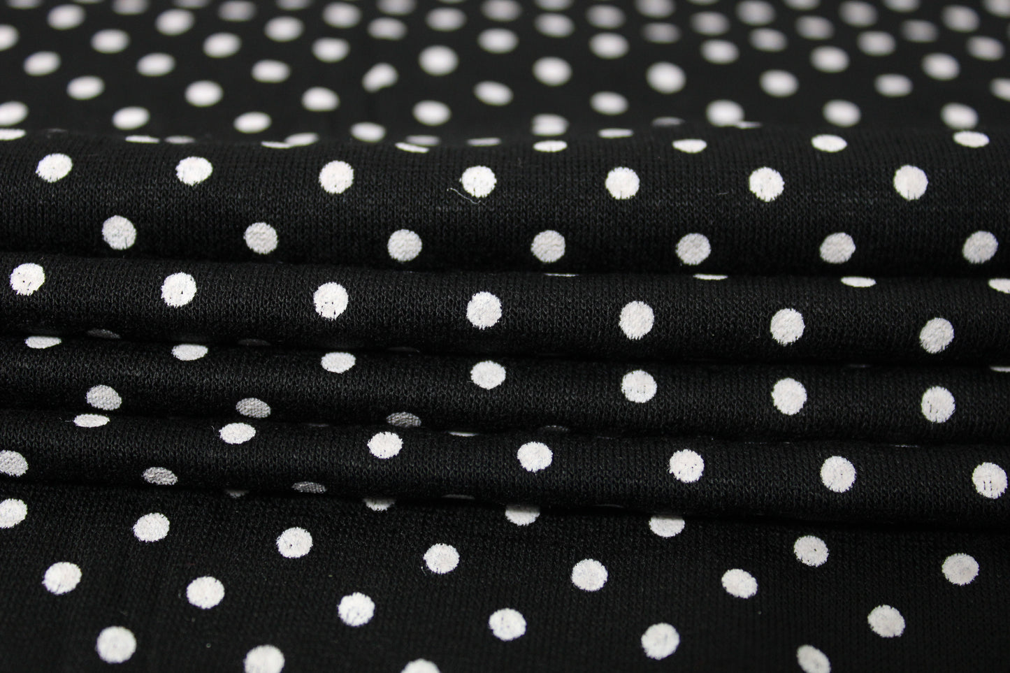 Tissu jersey coton - à pois - noir et blanc - photo 2/5 | So Tissus