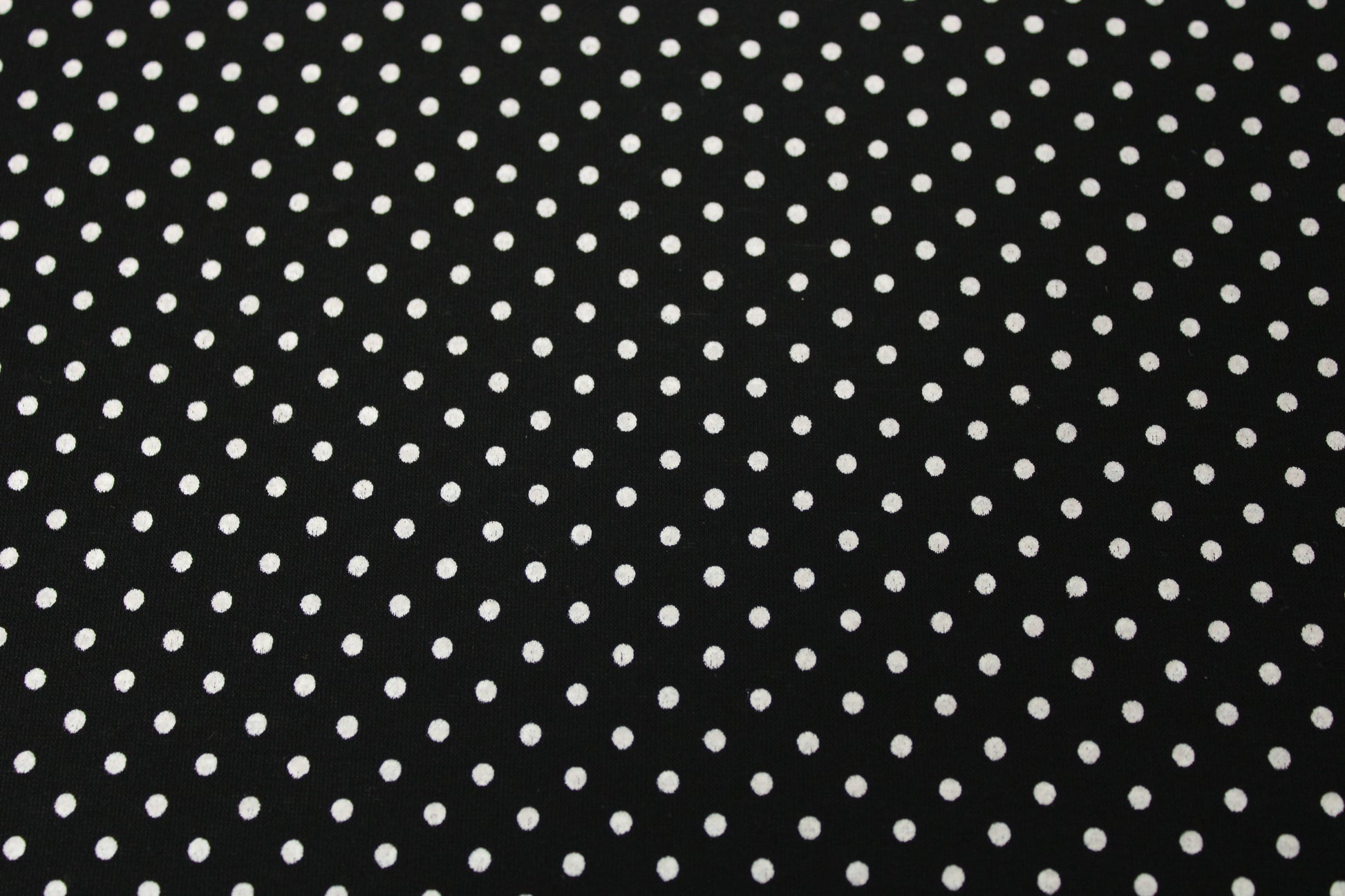 Tissu jersey coton - à pois - noir et blanc - photo 4/5 | So Tissus