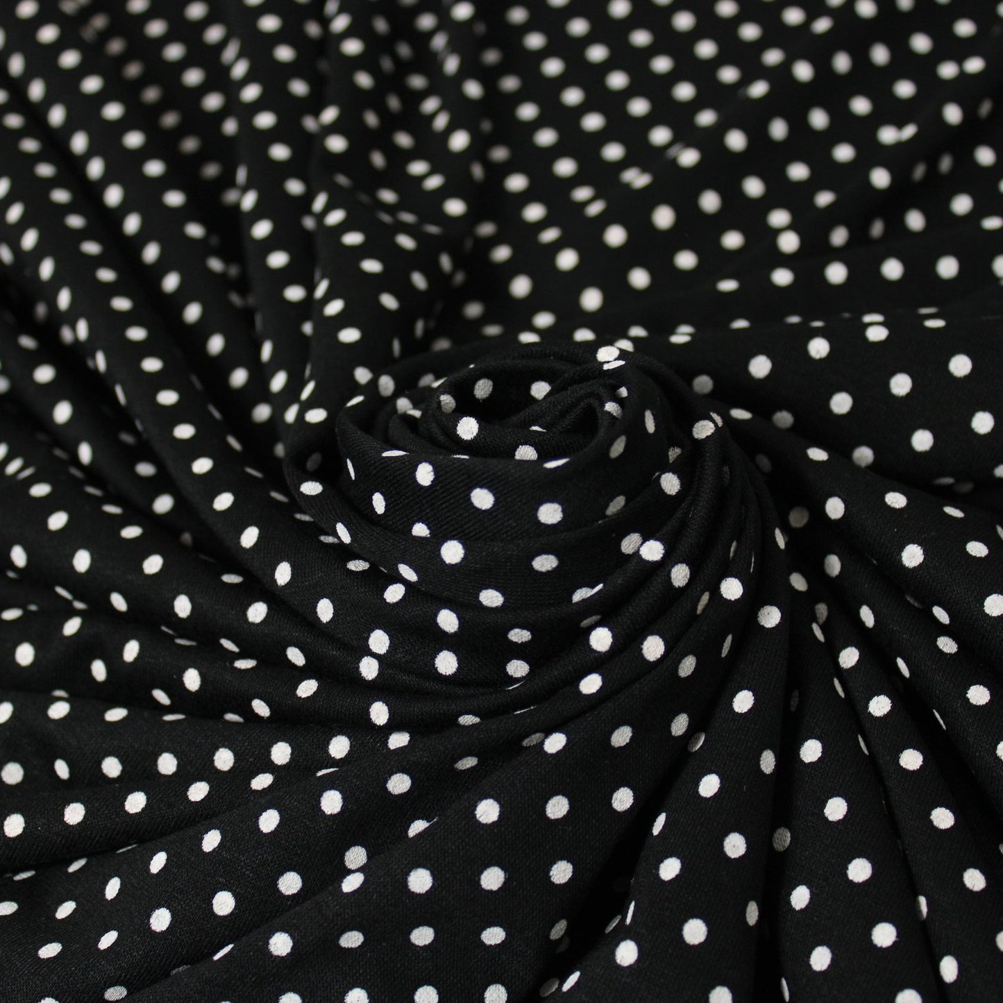 Tissu jersey coton - à pois - noir et blanc - photo 1/5 | So Tissus