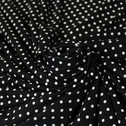Tissu jersey coton - à pois - noir et blanc - photo 1/5 | So Tissus