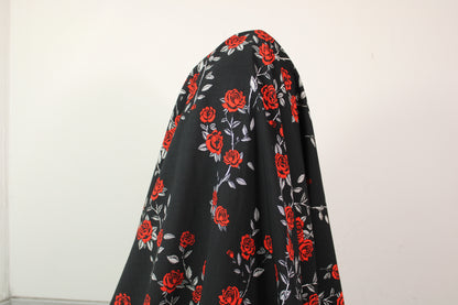 Tissu crêpe viscose - imprimé roses rouges - photo 3/5 | So Tissus