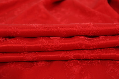 Tissu twill viscose - motif tigre fleuri - rouge - photo 2/5 | So Tissus