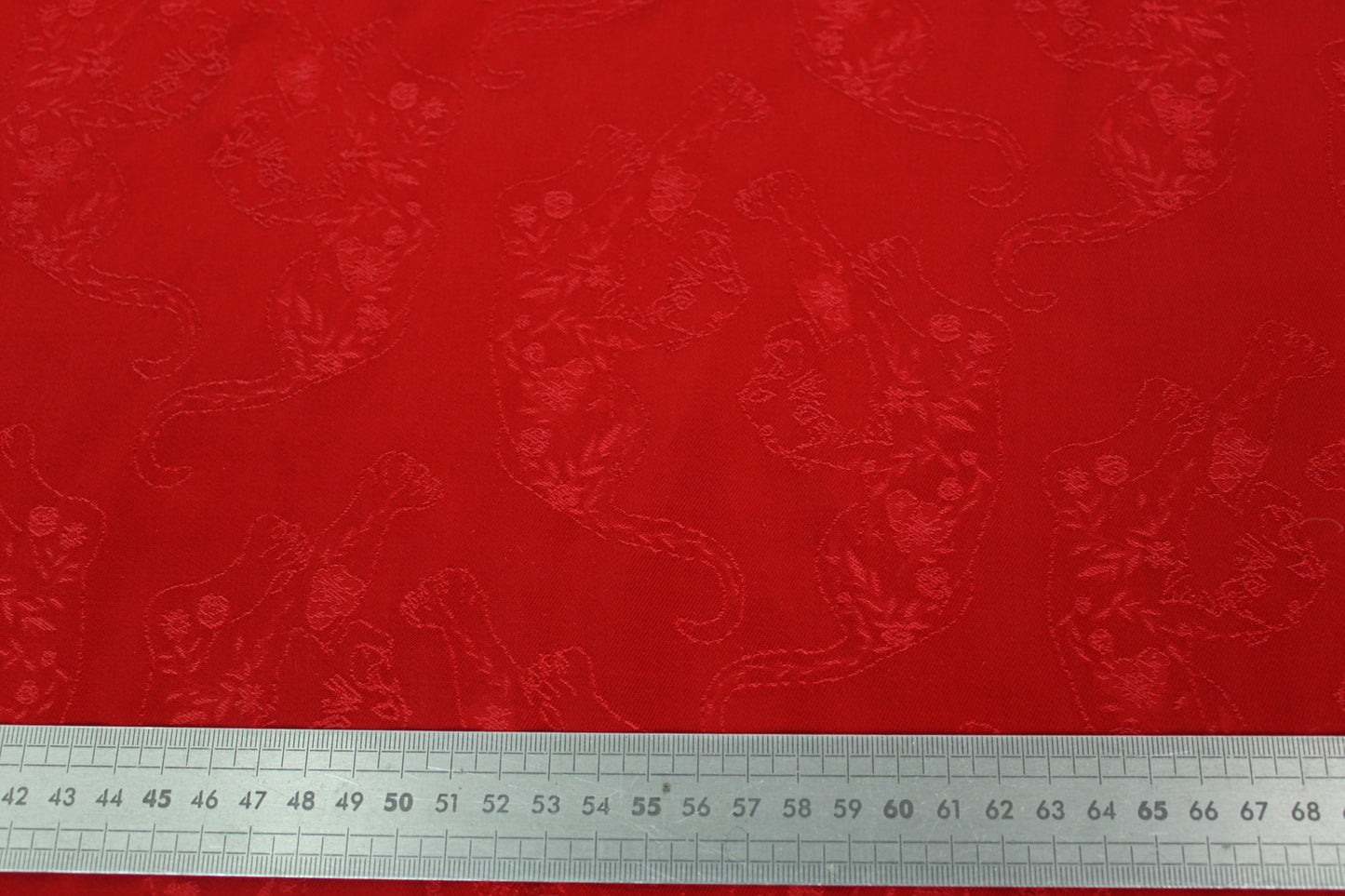Tissu twill viscose - motif tigre fleuri - rouge - photo 5/5 | So Tissus