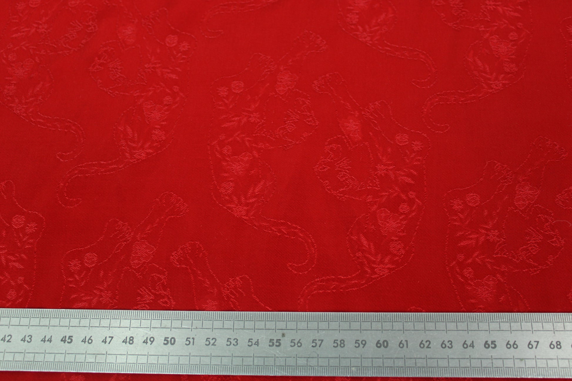 Tissu twill viscose - motif tigre fleuri - rouge - photo 5/5 | So Tissus