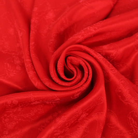 Tissu twill viscose - motif tigre fleuri - rouge - photo 1/5 | So Tissus