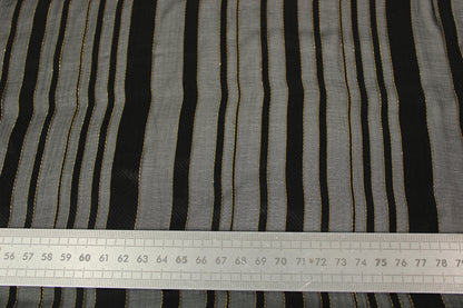 Tissu mousseline de soie - à rayures - noir et doré - photo 5/6 | So Tissus